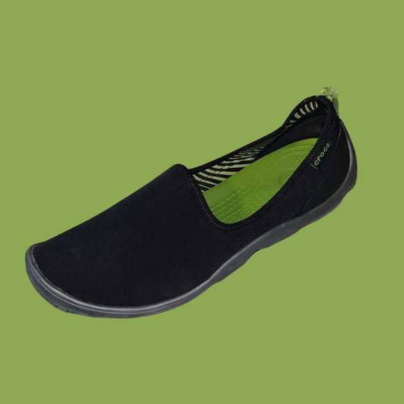 Women's Crocs Duet Busy Day Skimmer Black/Graphite Slip On Size 10.5 11 - Picture 1 of 6